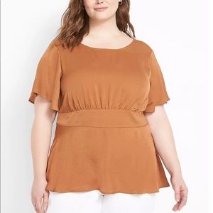 Short-Sleeve Boat-Neck Peplum Top